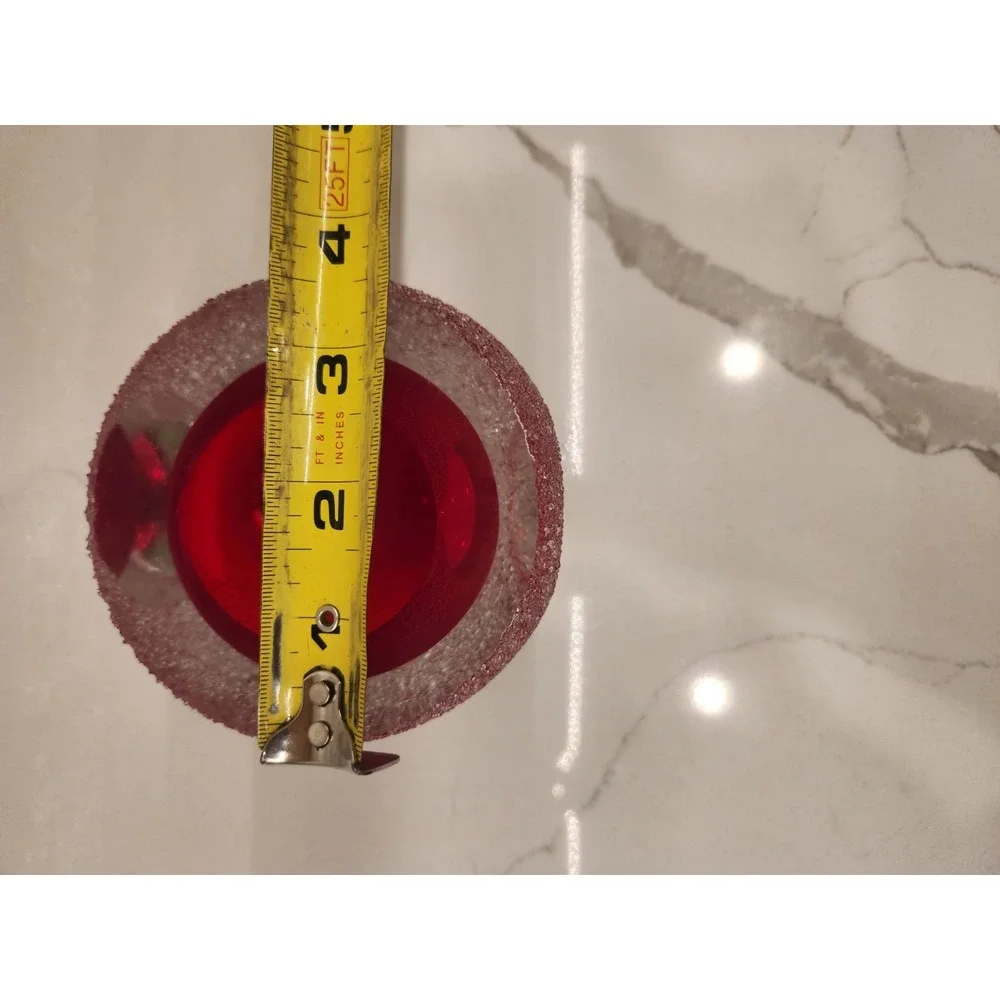 Ruby Red Fifth Avenue Geode Crystal Frosted Votive Glass‎ Candle Holder